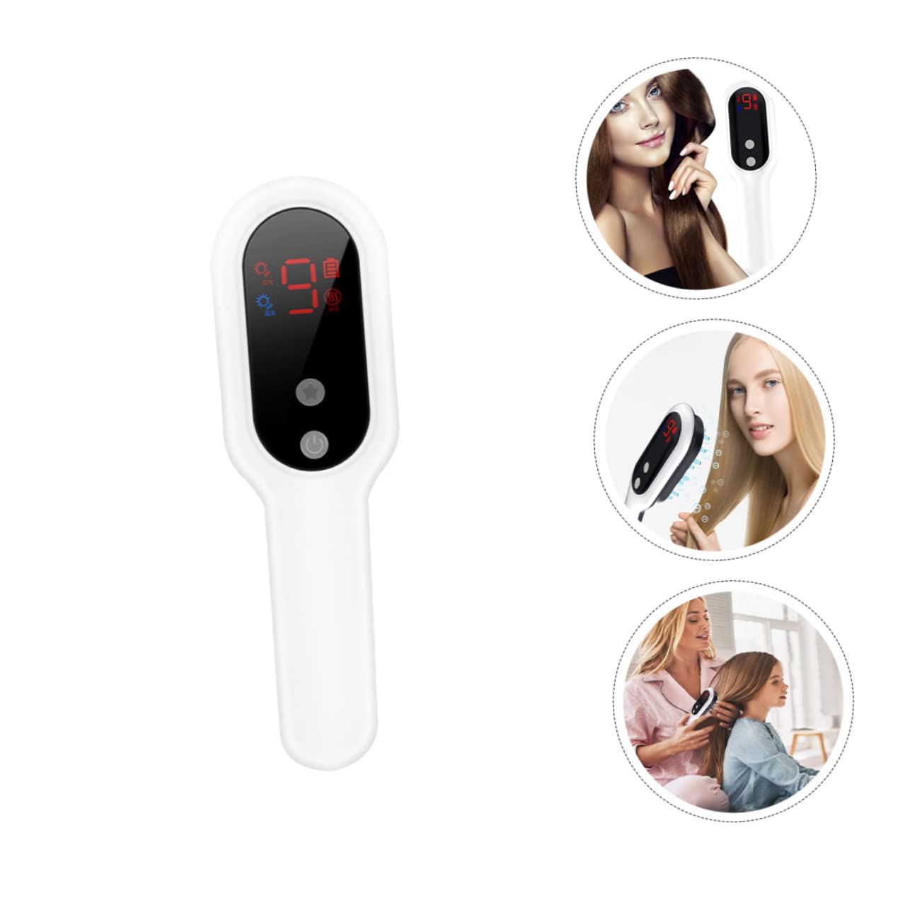 Pettine Massaggiante Elettrico per Cuoio Capelluto, Abs e Tpu | Massaggiatore Capelluto Elettrico, Rilassamento e Aumento del Flusso Sanguigno, Bianco