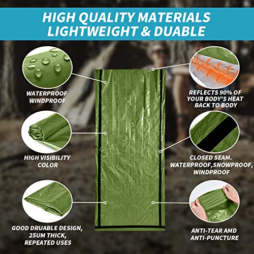 ELUTENG Sacco a Pelo di Sopravvivenza, 2 Sacchi