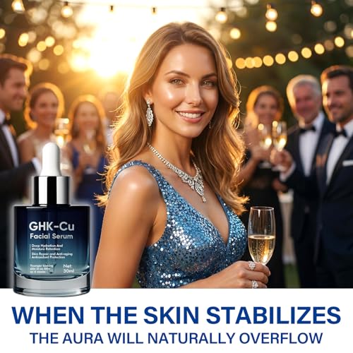 Image of GHK-Cu Copper Peptide Facial Serum, EGF & Hyaluronic Acid Anti-Aging Formula - Collagen Boosting Serum for Wrinkles, Firming & Hydration, 30ml