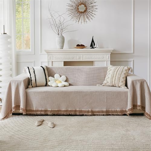 PVYGDXYI Großer Sofaüberwurf, einfach, einfarbig, weich, dekorativ, mit Fransen, vielseitig, ideal für Reisen, Nickerchen, Sofas, Sessel, Schlafsofas (90 x 150 cm, B)