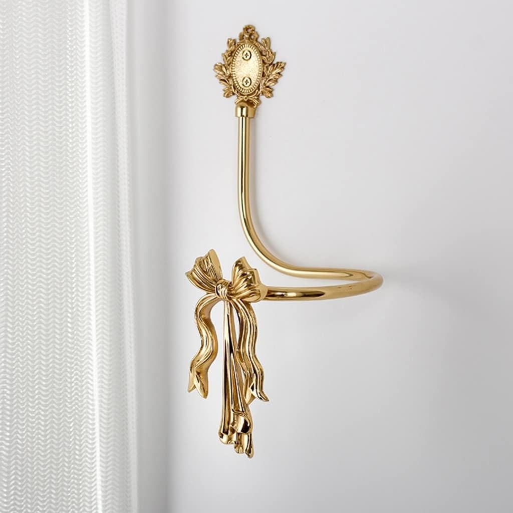 Embrasses de Rideaux en Laiton, Crochets décoratifs élégants en Forme de nœud, Attaches murales pour Rideaux, Support de draperie (Gauche 1 pièce), Gauche 1 pièce,Left 1 Pc