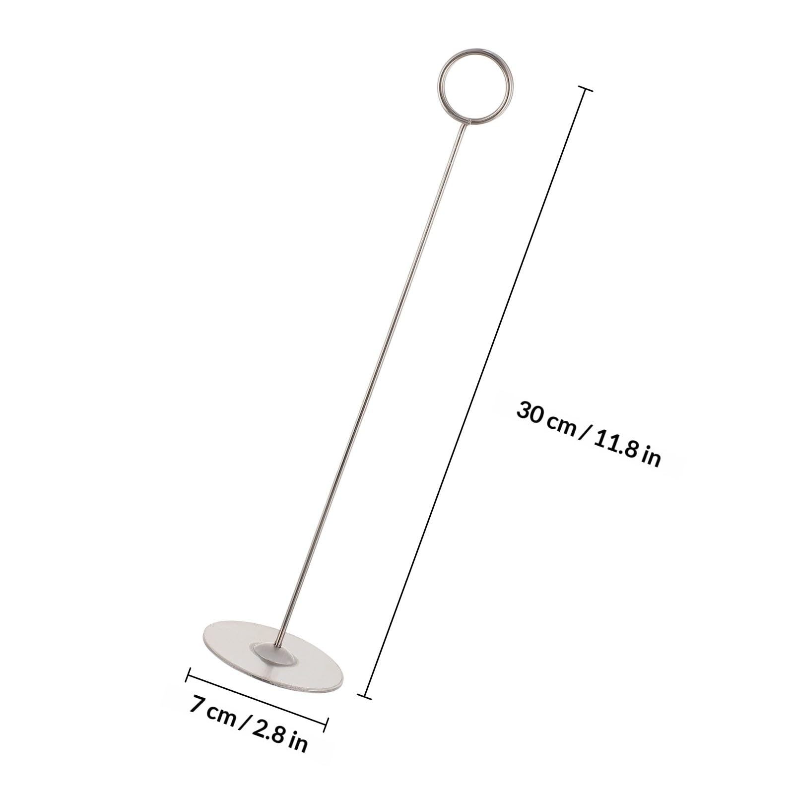 Gadpiparty Présentoir à Cartes de Commande Lot de 5 Pièces en Acier Inoxydable Argenté, Base Ronde Stable Porte-Cartes de Table Robuste et Simple pour Hôtel et Mariage