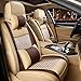 FREESOO Car Seat Cover, Leather Seat Covers Full Set, Classic Breathable Padded Automotive Seat Protector Most Sedan SUV Truck Universal with Pillows Khaki Brown
