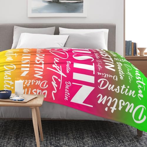Name Blanket Personalized Name Blanket Customized Blanket with Name Text for Adult Kid Birthday Christmas Mothers Fathers Valentines Day Gift