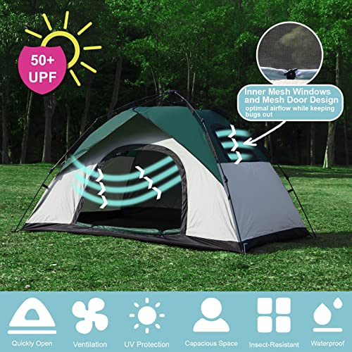 Anngrowy Pop Up Camping Tent 2 Person Anngrowy Family Tent Instant Portable Camp Tents Shelters Lightweight Waterproof Windproof Small Compact Outdoor Tents For Camping Hiking Mountaineering 4 Season Dome Tent thumb #2