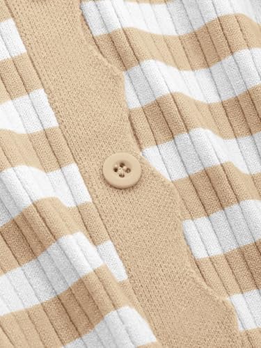 Image of Womens Cropped Cardigan Knit Shrugs for Dresses Tops V Neck Button Down Cardigans Sweaters