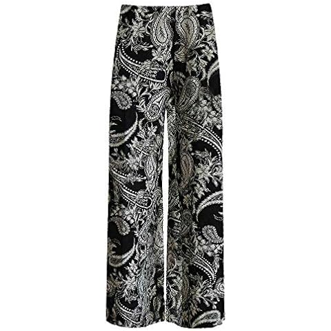 BODYWEAR LTD Ladies Palazzo Wide Leg Flared Elasticated Stretch Plus Size Plain Trousers Sizes Cover