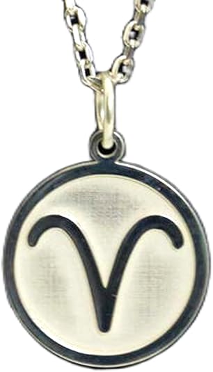 925 sterling sliver | aries zodiac necklace | symbol pendant| with 18 inch chain pen. size- 24mm | zodiac aries sign silver plating handmade unisex jewelry|LKRPS_00269