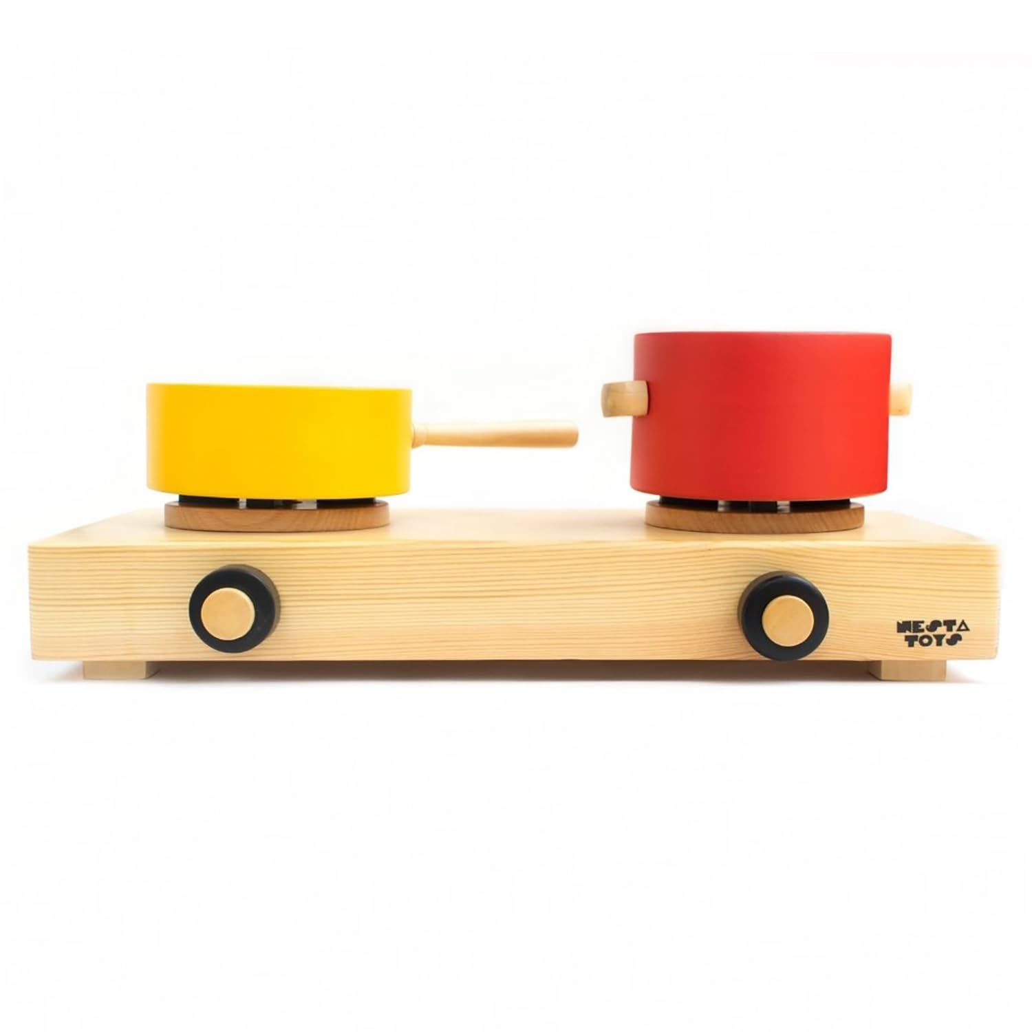 NESTA TOYS Wooden Kitchen Set for Kids | Baby Friendly Pretend Play Cooking Toy | Ideal Miniature Kitchen Set Gift for Girls & Boys | Gifts for Babies & Toddlers Ages 3, 4, 5, 6 | Mini Cooking Set