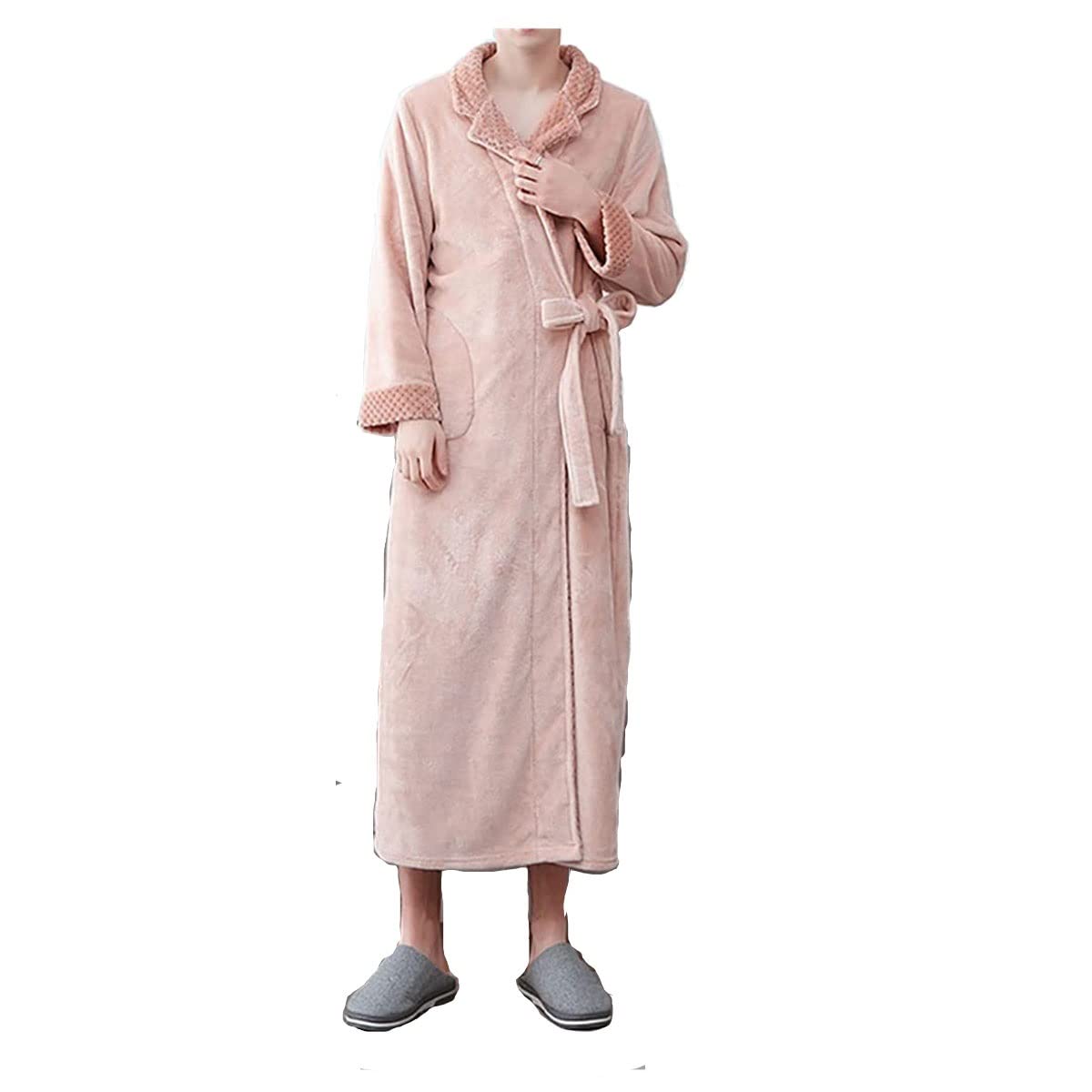 Accappatoi in Flanella Invernale, Uomini e Donne Coppie Pigiami, Abito di Lusso, Abito da Notte Caldo Addensato (Color : Ping+Man, Size : 3XL)
