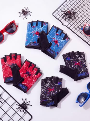 Image of Boao 3 Pairs Kids Half Finger Bike Gloves