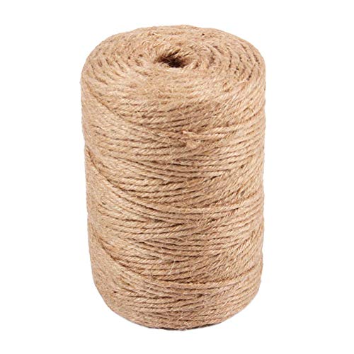 amAng - Cuerda de Yute Natural de 2 mm para Manualidades y Manualidades, para Envolver Regalos de Boda, decoración de jardín, Manualidades, Cuerda de Yute de 100 m