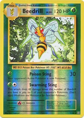 Pokemon - Beedrill (7/108) - XY Evolutions - Reverse Holo