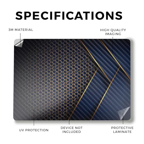 Image of Carbon Fiber Laptop Skin Compatible with Alienware M18 R2 (2024) - Modern Hex - Premium 3M Vinyl Protective Wrap Decal Cover - Easy to Apply | Crafted in The USA by MightySkins