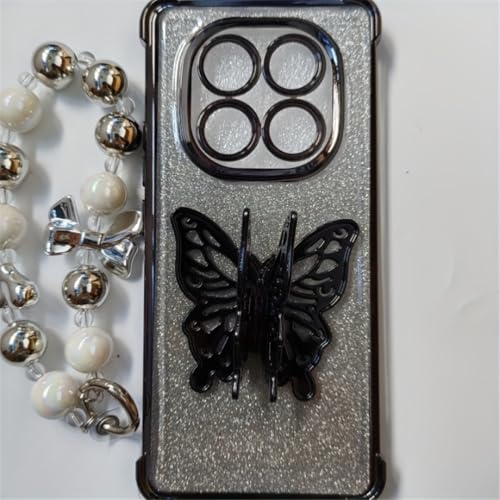 Coque iPhone 13 à paillettes avec support papillon et dragonne intégrée - 6