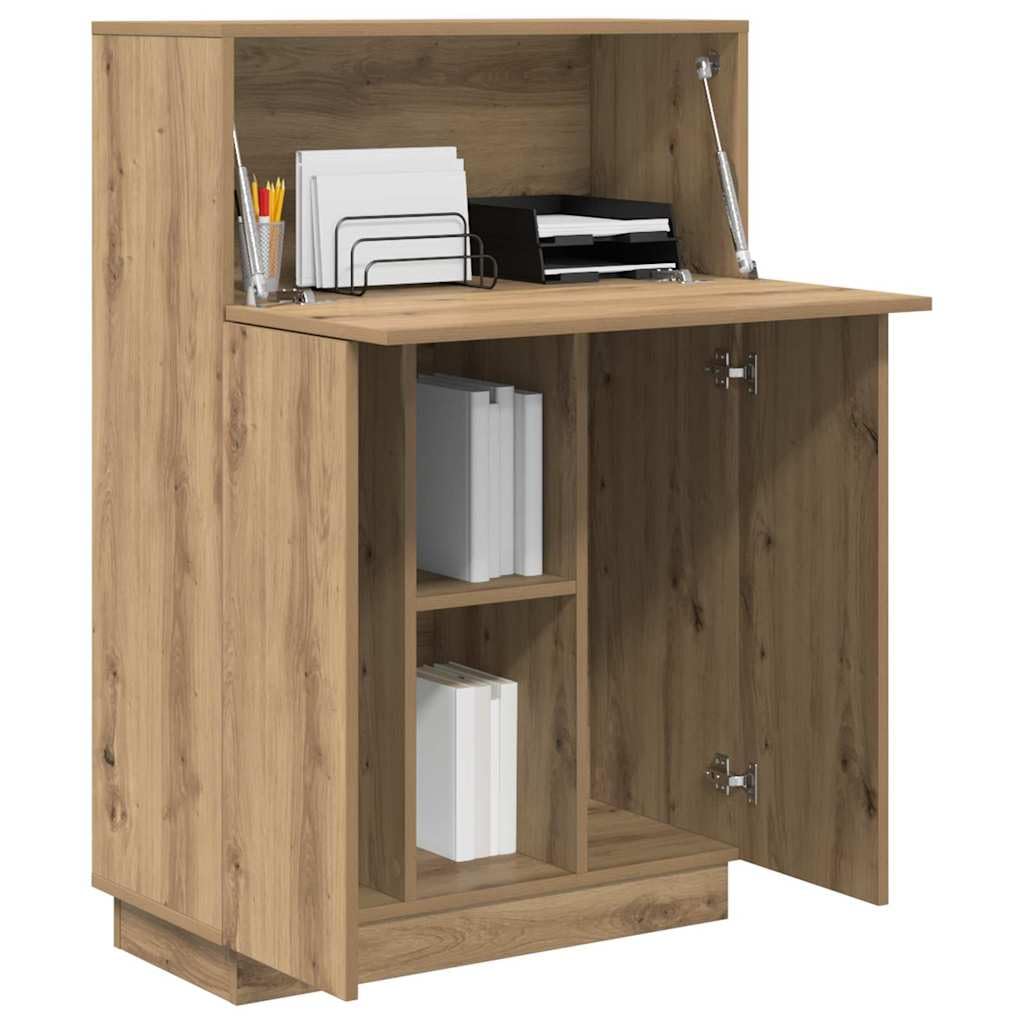 vidaXL Scrivania con Porta Rovere Artigianale 71,5 x 31,5 x 106,5 cm, Scrivania per Ufficio Moderno, Design Compatto, Tavolo Resistente, mensole per Il Riposo, Stile Minimalista