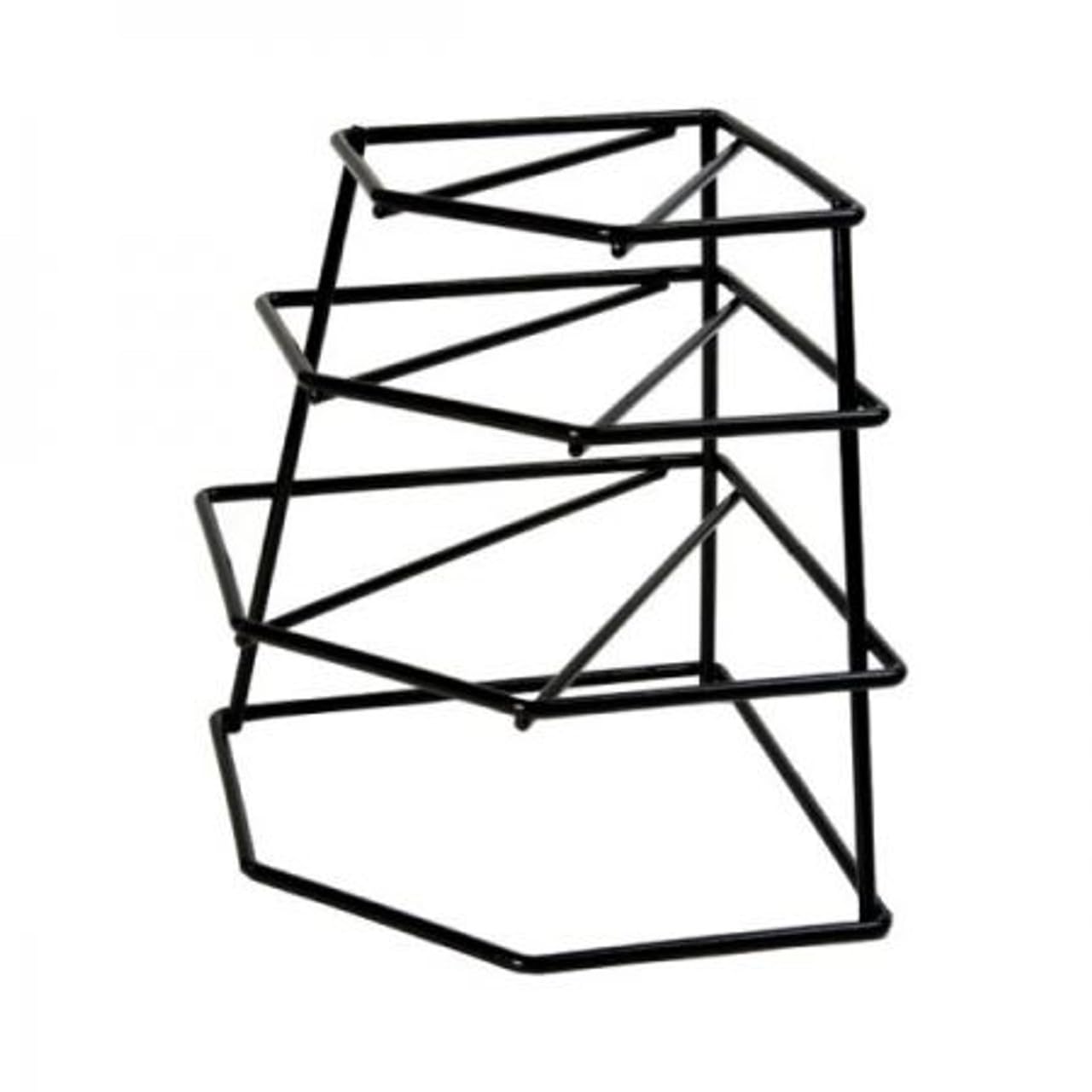EliteKoopers 4-Tier Black Corner Plate Storage Rack For Kitchen Cupboard Organiser Space (1Pcs)