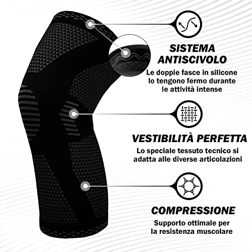 Powerlix Supporto Per Ginocchio Da Uomo/Donna, Ginocchiera, Fascia A Compressione, Supporto Per Artrite, Dolore Alle Articolazioni, Lesioni Dei Legamenti, Rottura Del Menisco, Nero, M - 7