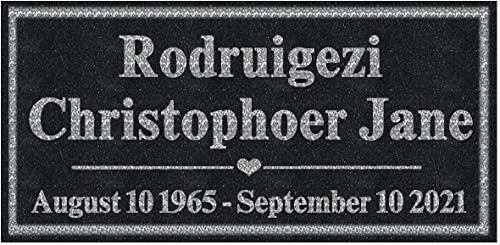 ODB 12x6 inches Personalized Human Memorial Stones, Black Granite Memorial Garden Stone, Gifts for Someone Who Lost a Loved One, or Pet, Dog, Cat… (Style 5)