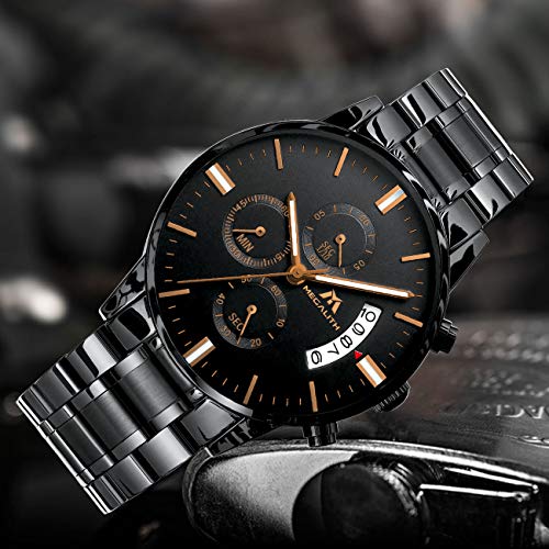 Image of MEGALITH Watch for Man Analog Classic Stainless Steel Waterproof Chronograph Fashion Casual Date Men's Wrist Watches