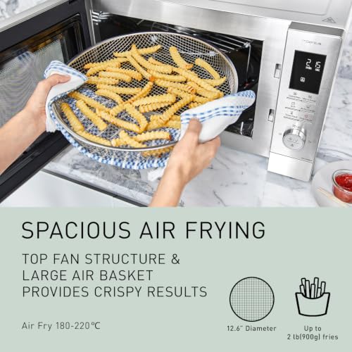 Image of Panasonic HomeChef 4-in-1 Countertop Microwave Air Fryer Combo, Time-Saving 20 Presets + App-Linked Recipes, 1000W 1.2 cu ft Inverter Multi Oven & Convection Tech - NN-CV87QS Stainless Steel