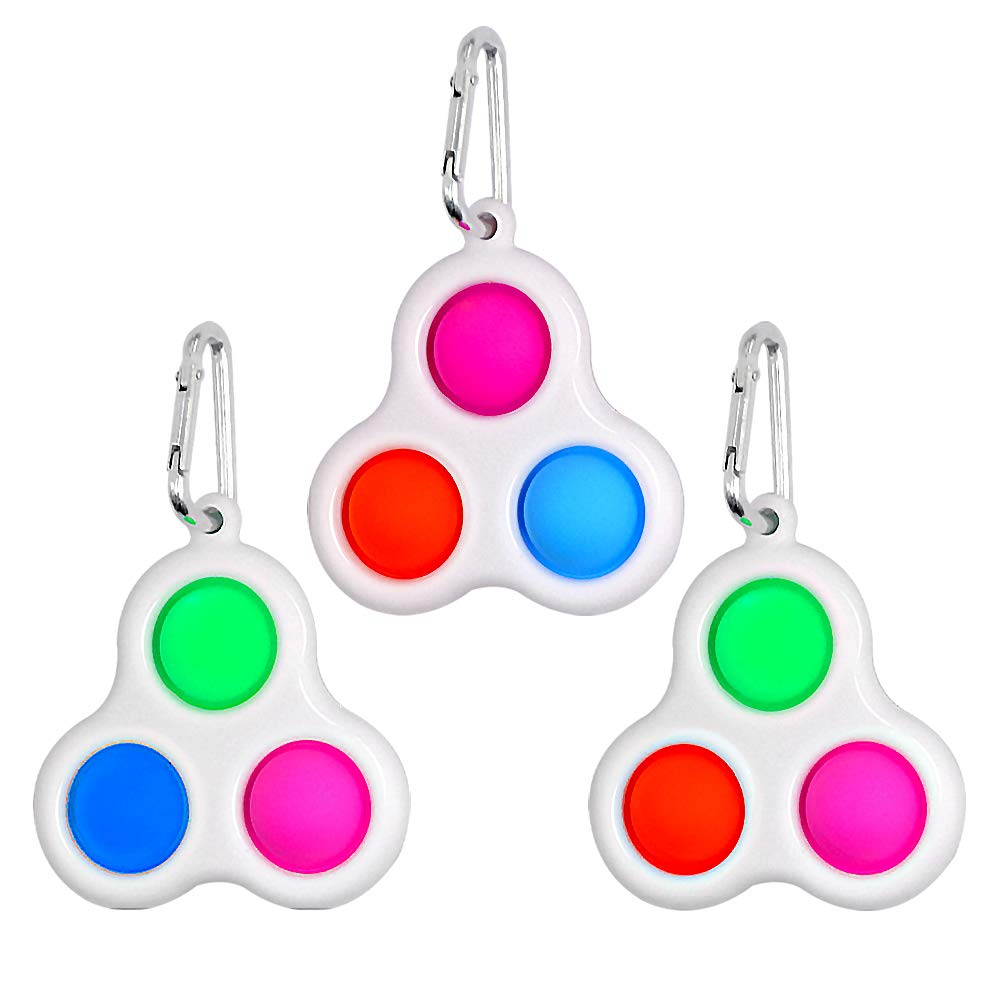 Mchochy 3 Pack Fidget Simple Dimple Toy, Stress Relief Hand Toys For Kids Adults, Handheld Mini Pop On The Fingers And Hands Easy To USe Addictive Decompression Key (3 Pop)