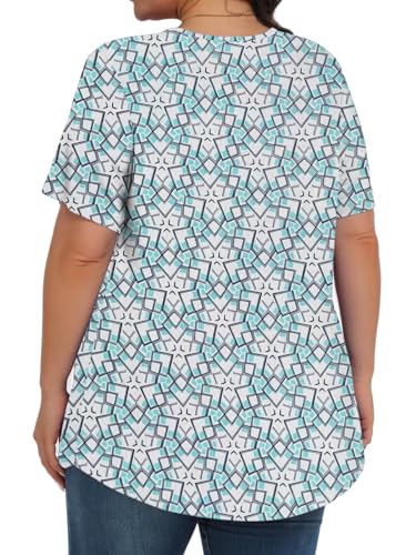 Image of Tencede Womens Plus Size Tops Tunic Short Sleeve Crew Neck Shirts Casual Soft Blouse 1X-5X