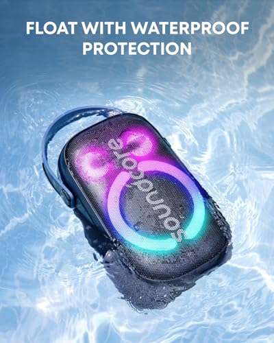 Image of Soundcore Anker Rave Neo 2 Portable Speaker with 80W Stereo Sound,Partycast 2.0,Light Show,Ipx7 Waterproof(Floats On Water) 18H Playtime,Customizable Eq & Bass Up for Party,Backyard-Black,USB