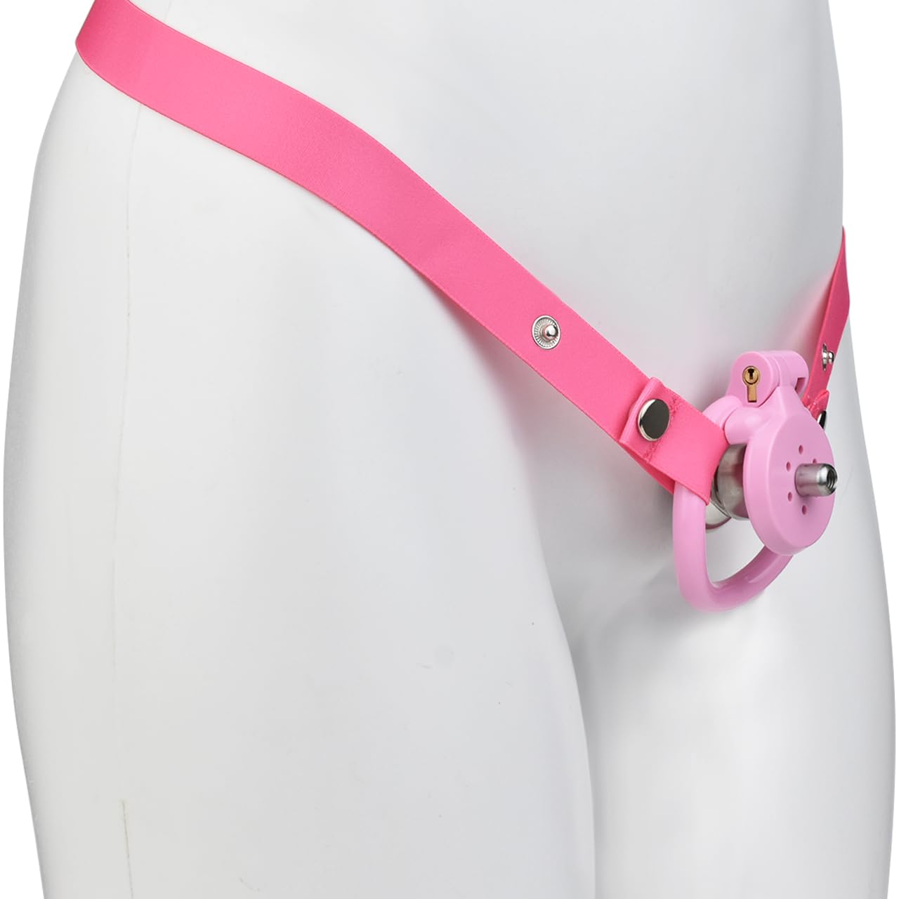 Flat Chastity Cage - Cock Cage, Male Chastity Devices with Urine Divertor, 2 Keys, and 4 Size Rings - Resin & Stainless Steel Pink Sissy BDSM Male Sex Toys (Pink, Original): wear Pink