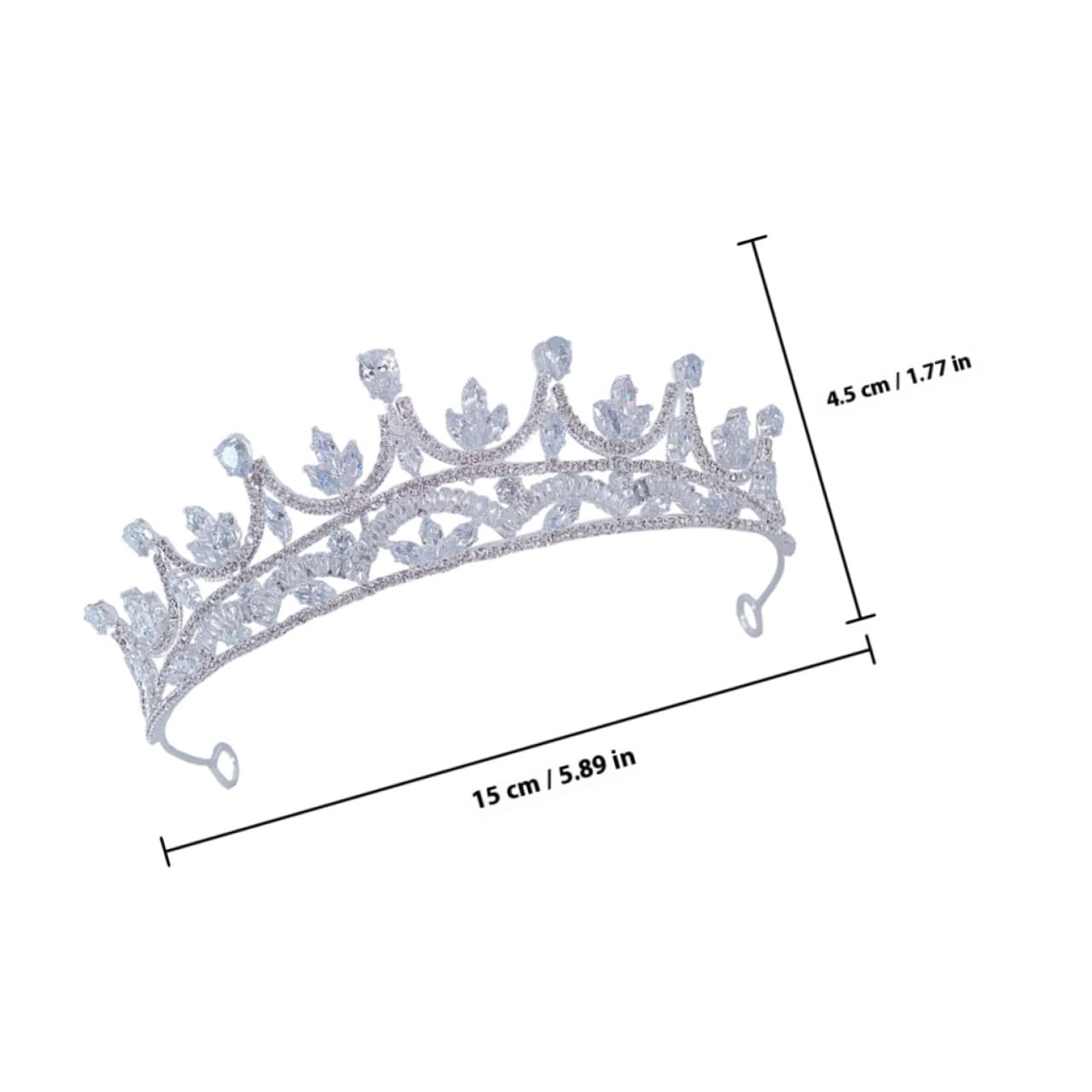 Zirkon Brautkrone Haarreif Damen Kronenstirnband Leicht Formstabil für Hochzeit Party Mädchen Haaraccessoire