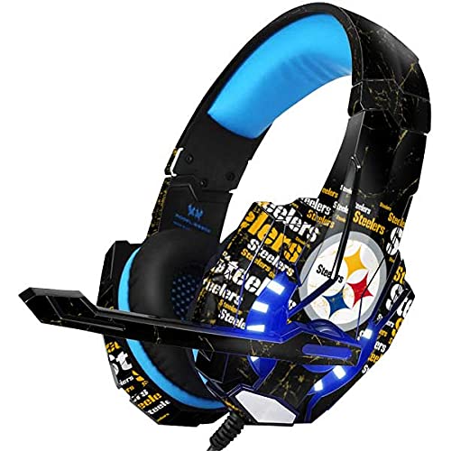 Skinit Decal Skin Compatible with BENGOO G9000 Gaming Headset - Officially Licensed NFL Pittsburgh Steelers Black Blast Design