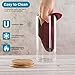 Ellenge Glass Storage Jars with Lids 1000ML Set of 3 - High Borosilicate Glass Airtight Kitchen Food Canisters Cylinder Clear Preserving Seal Containers with Bamboo Lid for Canning Cereal,Pasta