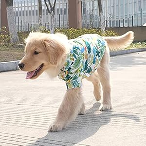   Dog-Hawaiian-Shirt-Summer-Pet-Clothes-Large-Dog-Cool-Costume-Beach-T-shirt-for-Medium-Large-DogWhite7XL