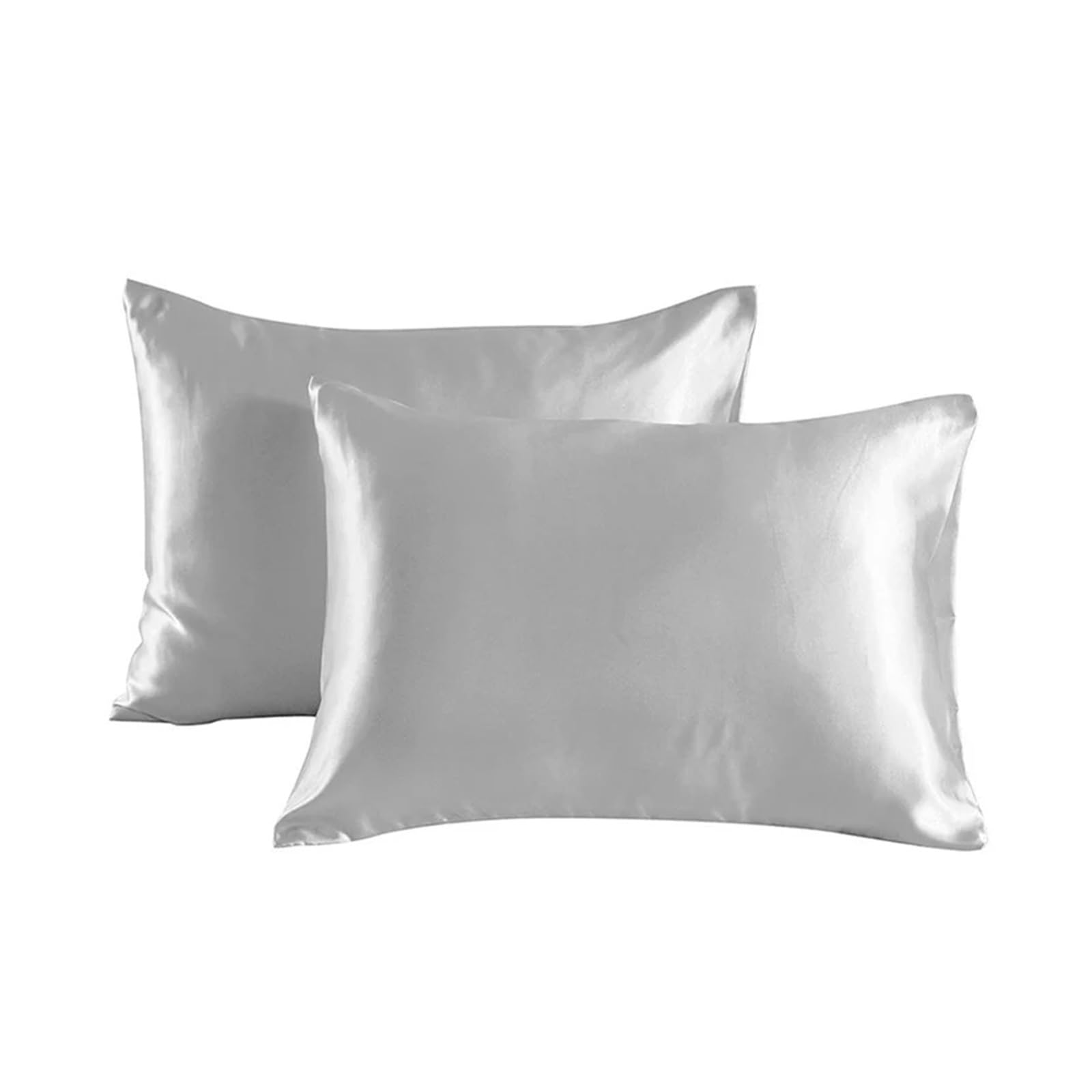 LYXYGMV 2Pc Satin Silk Pillow Real Beauty Case Super Soft For the Bedroom(Color1,51x66cm 20x26in)