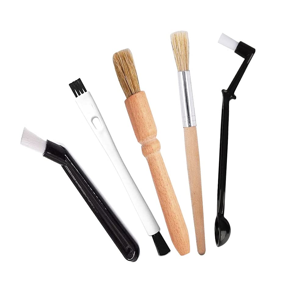 Shenhai Coffee Brush, Coffee Brush Set Coffee Machine Cleaning Brush Include Wooden Coffee Grinder Machine Cleaning Brush and Nylon Espresso Brush for Bean Grain Barista Pasta Makers Home Kitchen