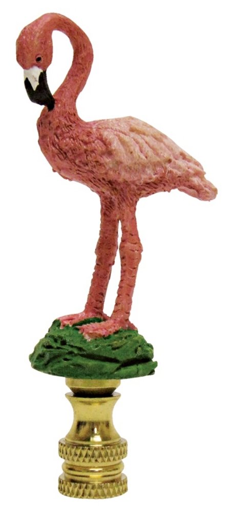Painted Resin Pink Flamingo Finial 3.25