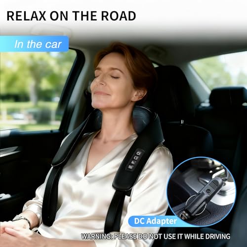 Image of TISSCARE Shiatsu Neck Massager for Pain Relief Deep Tissue, Back Massager with Heat, 3D Kneading Electric Massager for Shoulder, Leg, Plug-in for Home, Office, Car, Ideal Gift for Women Men Mom Dad