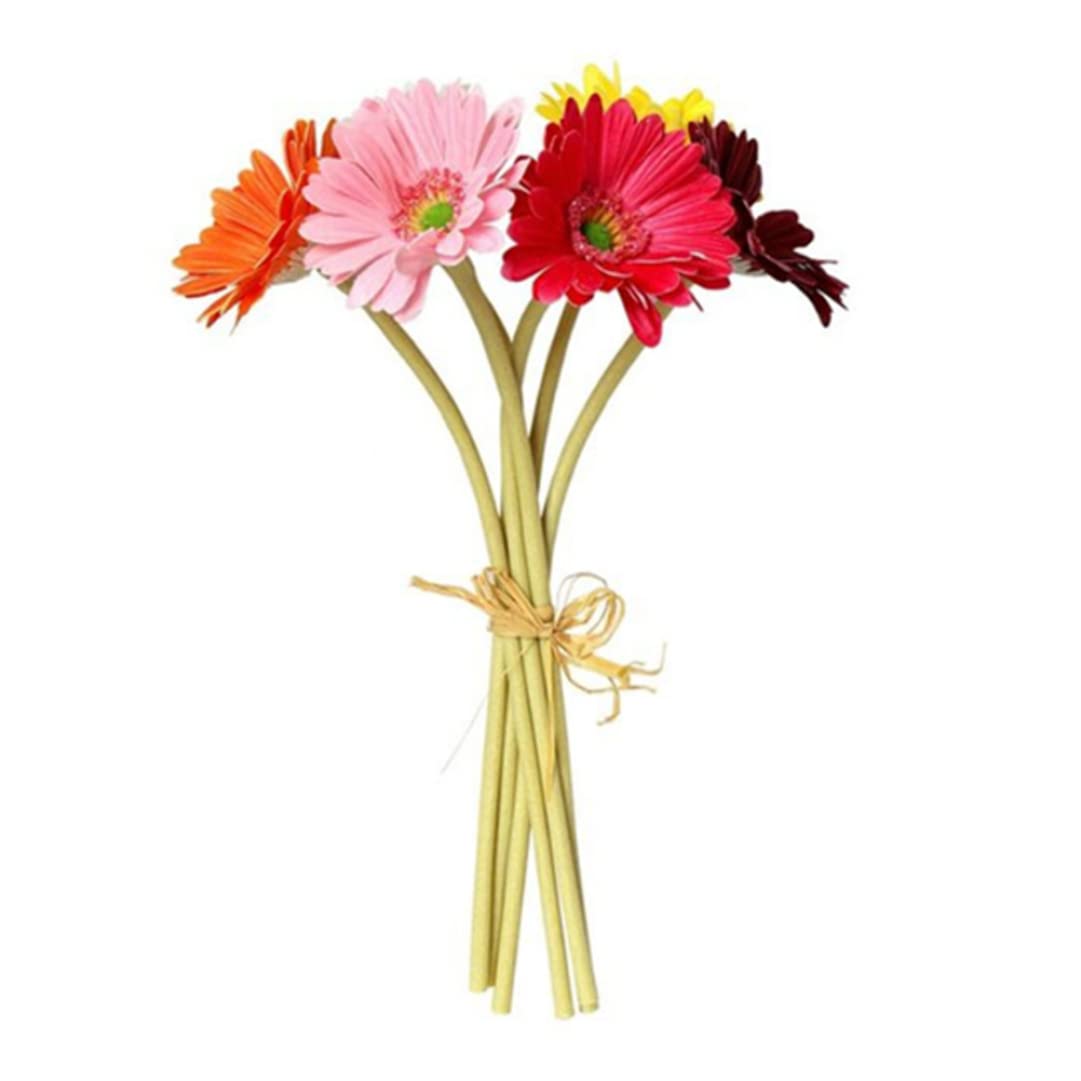 Otbushit 12Pcs Artificial Gerbera Daisy Flowers Silk Daisy for DIY Wedding Party Decoration Colorful