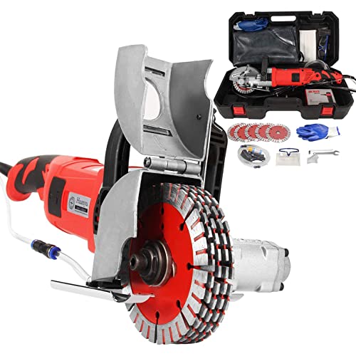 Huanyu 360° Electric Wall Chaser 121mm Blade Industrial Wall Groove Cutting Machine 4000W Cutter Notcher 7500 RPM Groover with Max Slotting Depth 36mm & Width 32mm for Brick Granite Marble Tile 1 Huanyu 360° Electric Wall Chaser 121mm Blade Industrial Wall Groove Cutting Machine 4000W Cutter Notcher 7500 RPM Groover with Max Slotting Depth 36mm & Width 32mm for Brick Granite Marble Tile