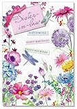 Sister-in-Law Birthday Card - Flowers - 7.5" x 5.25" 10002