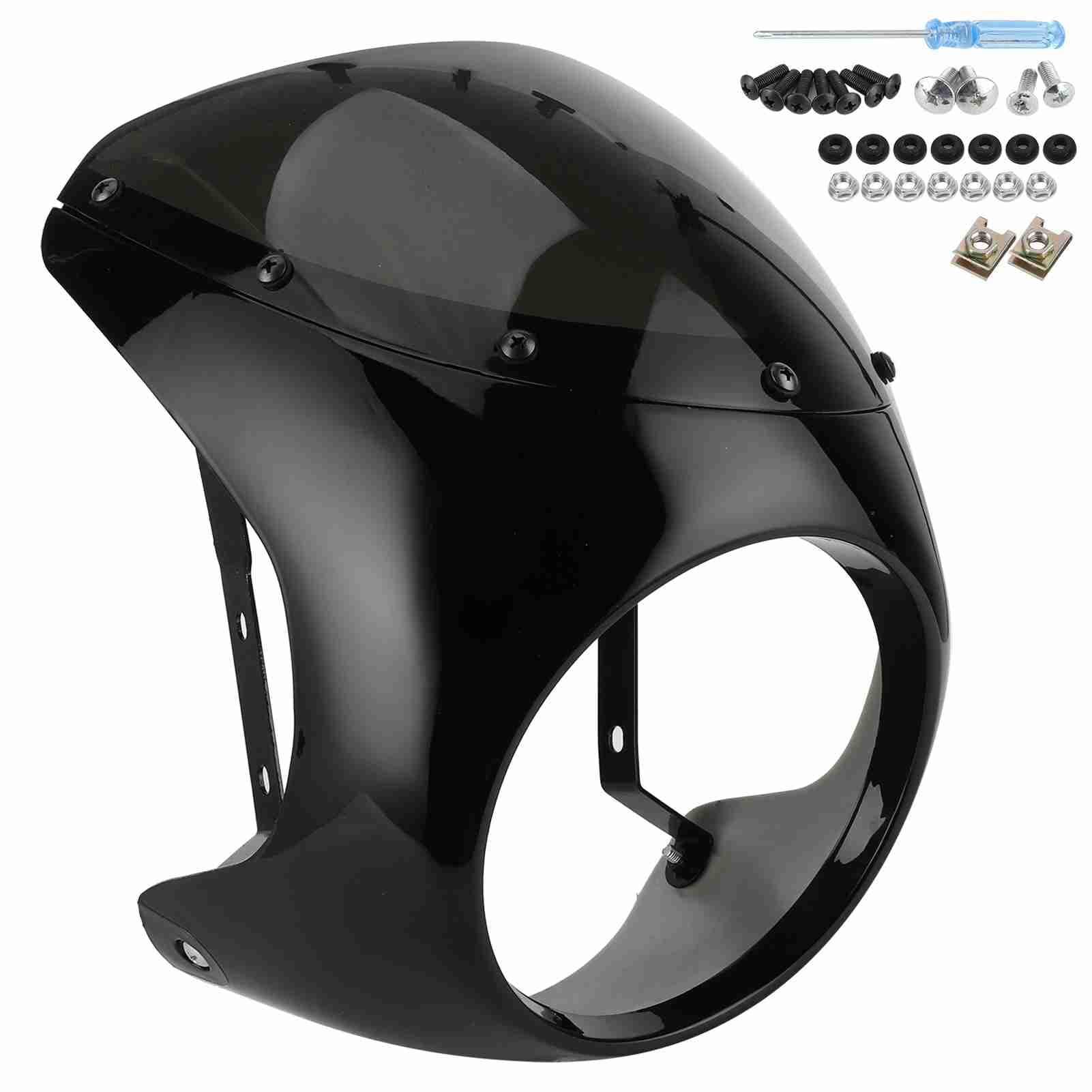 Cocoarm Owiewka Reflektora Owiewka Przedniej Szyby ABS 7 Cali Uniwersalna dla Motocyklistów z przezroczystą soczewką Łatwa Instalacja Ochrona Przed Wiatrem Redukcja Przepływu Powietrza Do Użytku