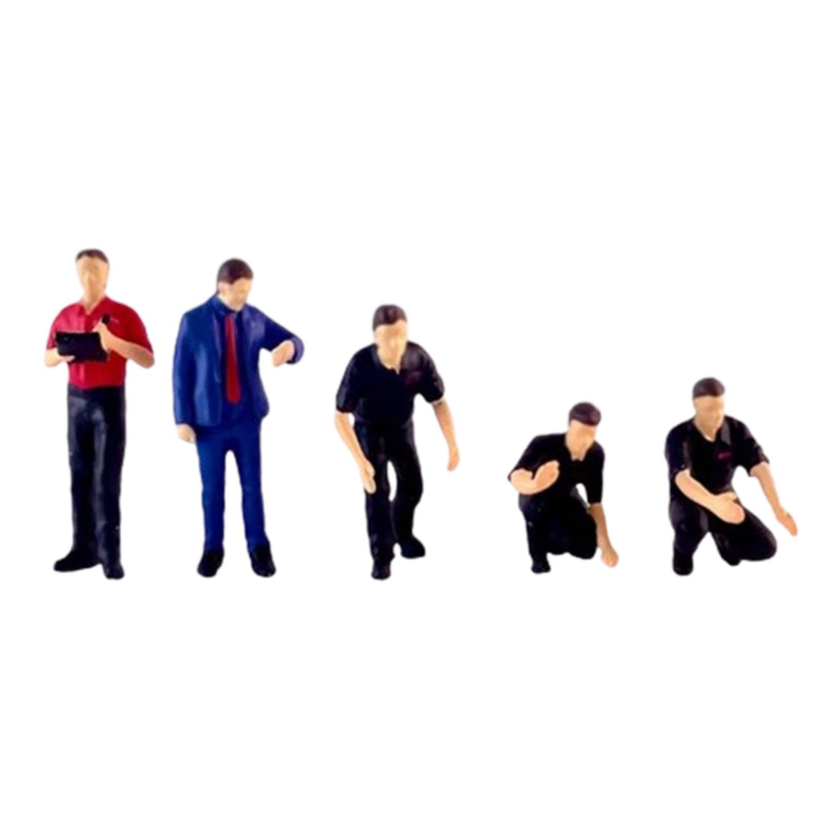 kowaku 5X 1/64 Diorama Figures Miniature Layout Hand Painted Character Repairman Street People Model for Railway Sets Adults Gifts, Style C