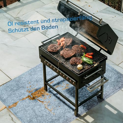 HomeProtect® | Schmutzfangmatte - SUPERDÜNN 2 mm, Selbstklebende Fußmatte, Schuhmatte, Fußabstreifer, Sauberlaufmatte, Montagematte, rutschsicher - waschbar - grau, versch. Grössen (75 x 119 cm)