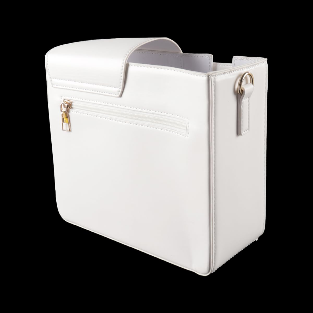 Sac bandoulière pour porte-gobelet, sac pour bouteille d'eau, avec sangle réglable, pour voyage, pique-nique, usage quotidien, blanc