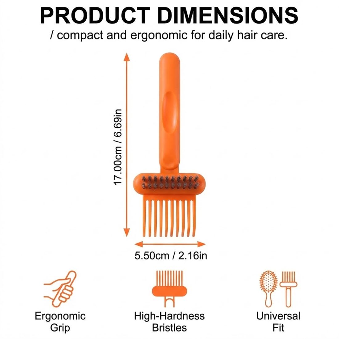 2 Piezas Herramienta Limpiadora de Cepillos para el Cabello, 2-en-1 Cepillo Limpiador de Peines, Elimina Cabello y Polvo para Uso en Casa y Salón - 2