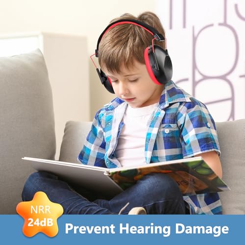 Image of ProCase Kids Noise Cancelling Headphones Ear Hearing Protection, Black | Ear Defenders for Monster Jam Truck Firework Focus, Noise Reduction Canceling Ear Muffs for Sensory Autism Toddler Children