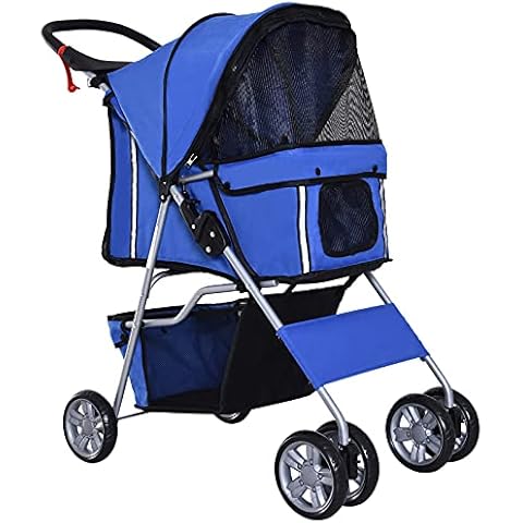 PawHut Hundewagen Hundebuggy Pet Hunde Buggy Stroller Jogger Anhänger Blau Cover