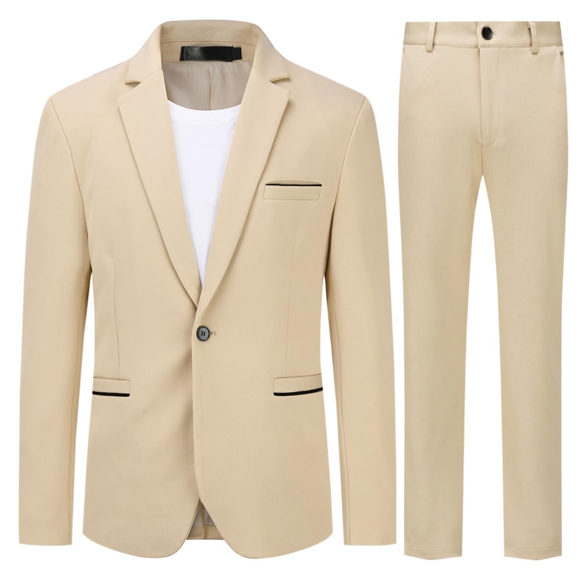 Allthemen Abito da Uomo 2 Pezzi Completo da Uomo Slim Fit Abito da Sposa con Un Bottone Elegante