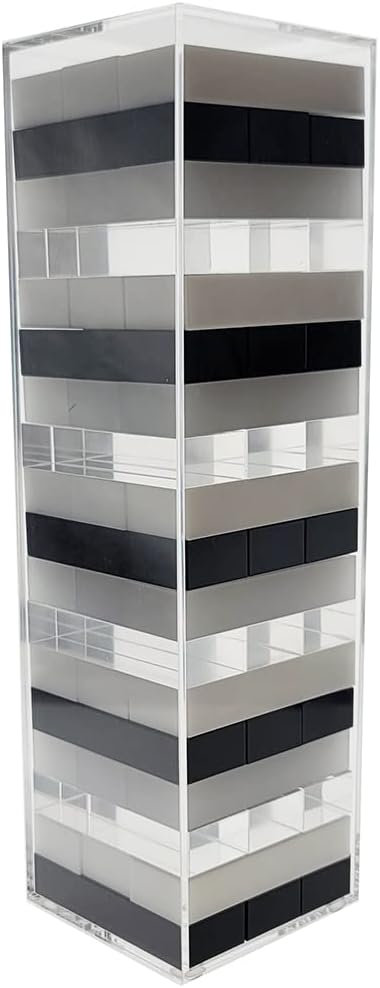 OnDisplay 3D Luxe Acrylic Stacking Tower Puzzle Game (Clear/Opaque/Blk/White)