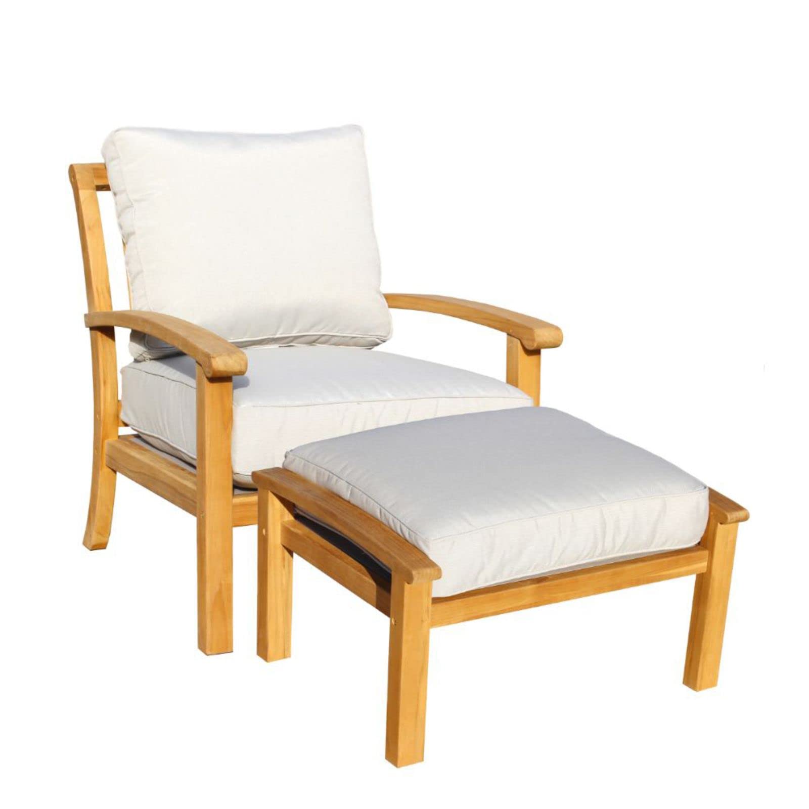 Heritage Collection Club Chair and Ottoman 2 Piece Set, Natural